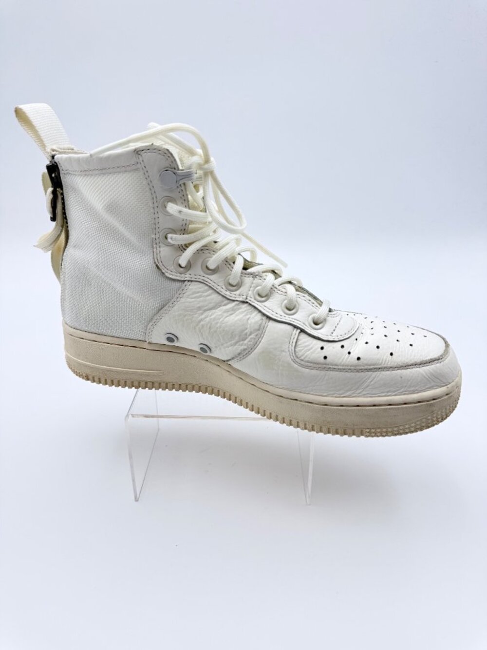 Nike SF Air Force 1 Mid White High-Top Sneakers Size 8 AA6655-100 Leather & Canv